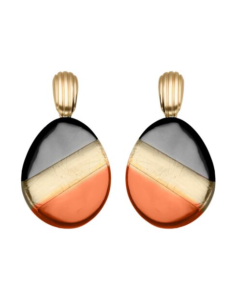 Paradis Sepia oorbellen - zwart en bruin