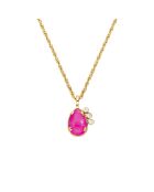 Collier pendentif Sunset Calcédoine Fuchsia