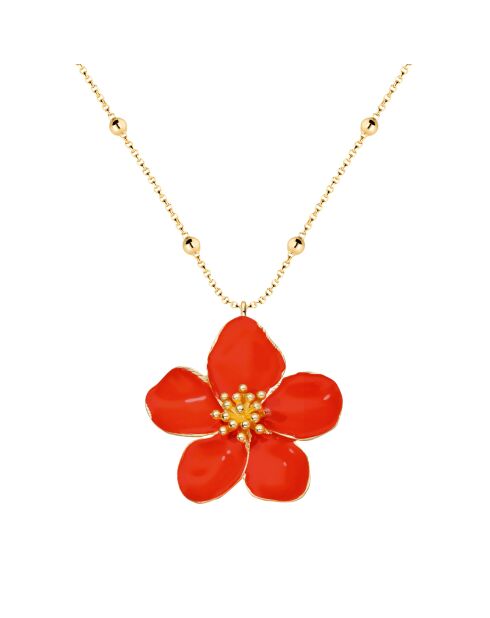 Rote Hibiskus-Halskette