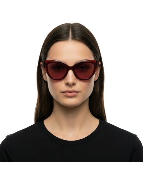 Lunettes de soleil Nanou œil de chat rouge bordeaux