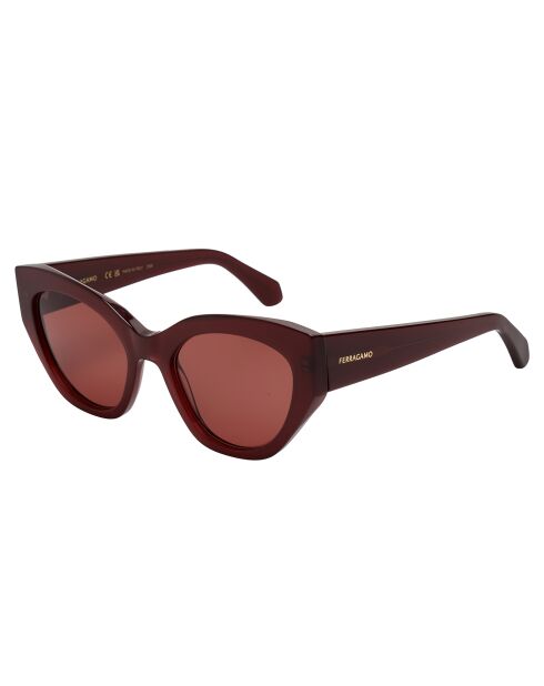 Lunettes de soleil Nanou œil de chat rouge bordeaux