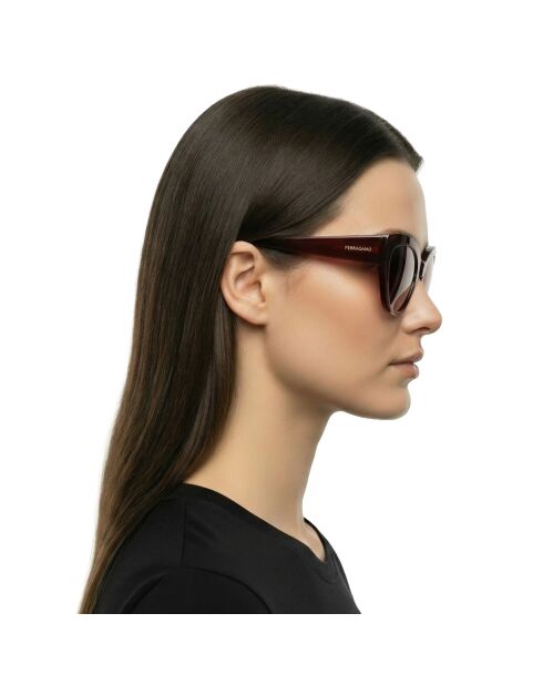 Lunettes de soleil Nanou œil de chat rouge bordeaux