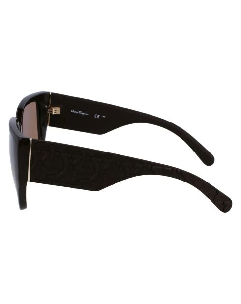 Lunettes de soleil ovales brunes