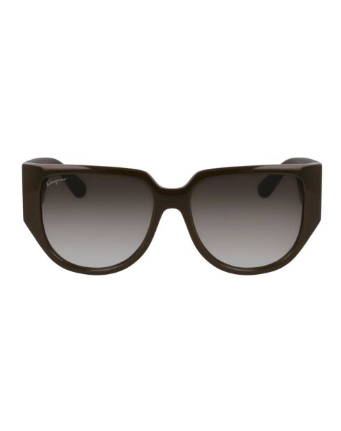 Lunettes de soleil ovales brun clair