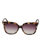 Lunettes de soleil carrées œil de chat havana