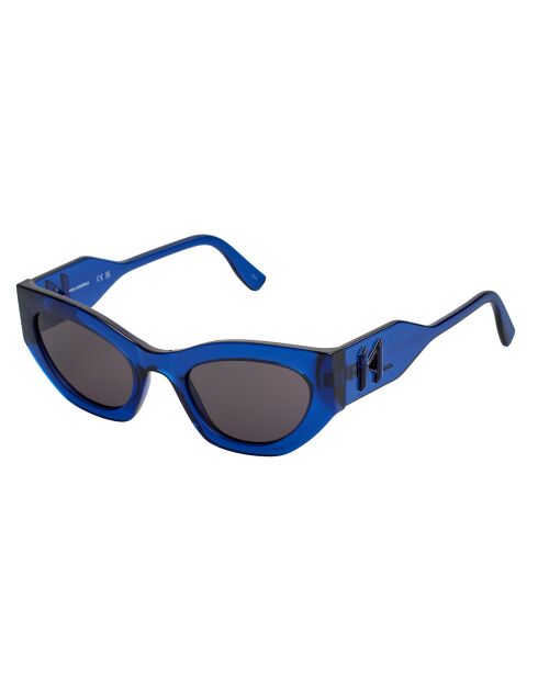 Lunettes de soleil œil de chat bleues cristal