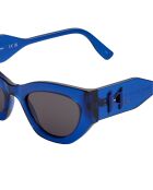 Lunettes de soleil œil de chat bleues cristal