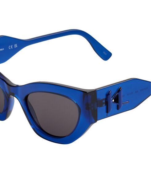 Lunettes de soleil œil de chat bleues cristal
