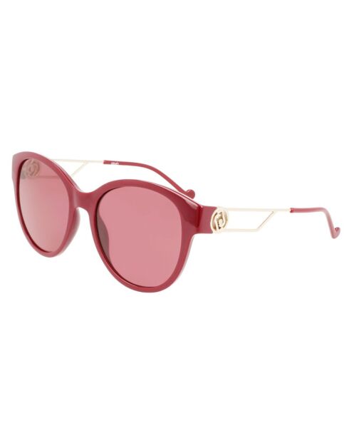 Lunettes de soleil ovales bordo