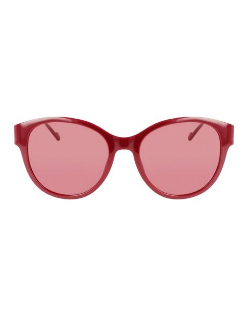 Lunettes de soleil ovales bordo