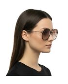 Lunettes de soleil Tencia hexagonales dorées rose