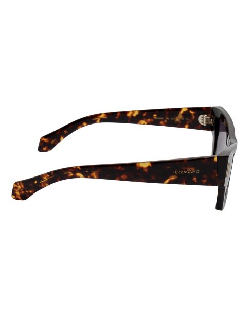 Lunettes de soleil rectangulaires œil de chat havana
