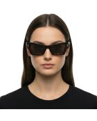 Lunettes de soleil rectangulaires œil de chat havana