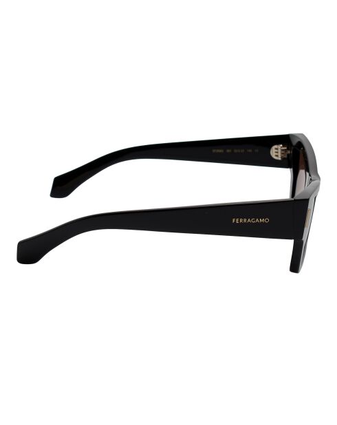Lunettes de soleil rectangulaires œil de chat noires