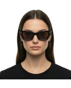 Lunettes de soleil rectangulaires œil de chat noires