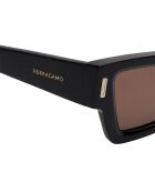 Lunettes de soleil rectangulaires œil de chat noires