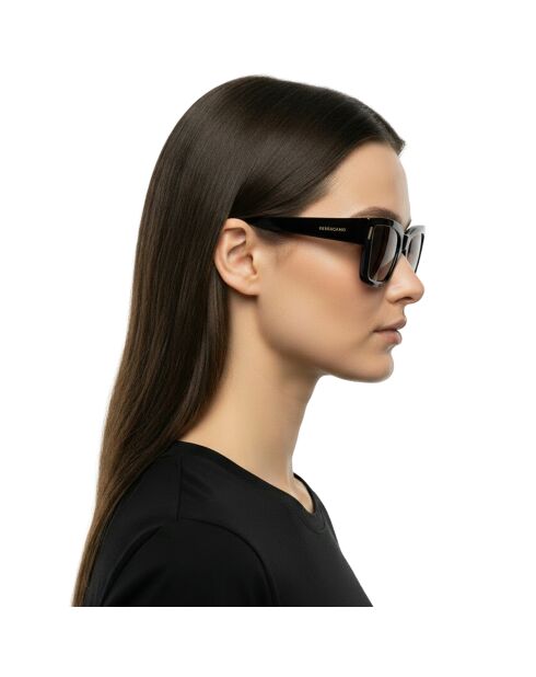 Lunettes de soleil rectangulaires œil de chat noires