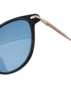 Lunettes de soleil rondes dorées noires