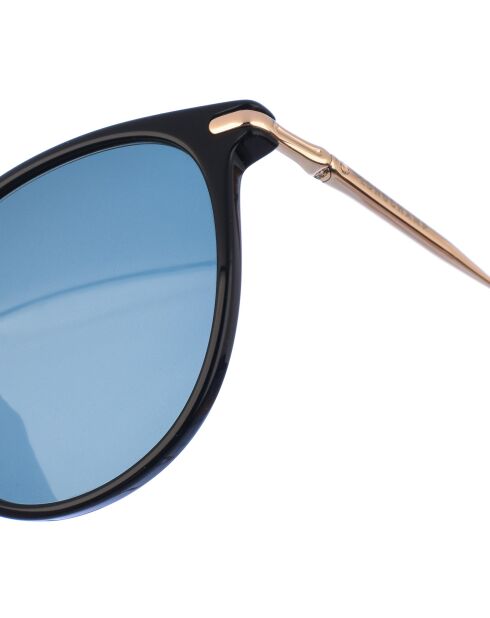 Lunettes de soleil rondes dorées noires