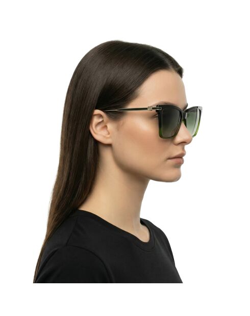 Lunettes de soleil carrées noires-vertes