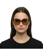 Lunettes de soleil carrées havana