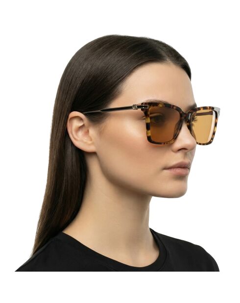 Lunettes de soleil carrées havana