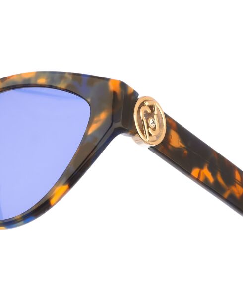 Lunettes de soleil ovales havana