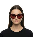Lunettes de soleil Heloise œil de chat rouge bordeaux