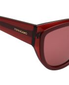 Lunettes de soleil Heloise œil de chat rouge bordeaux