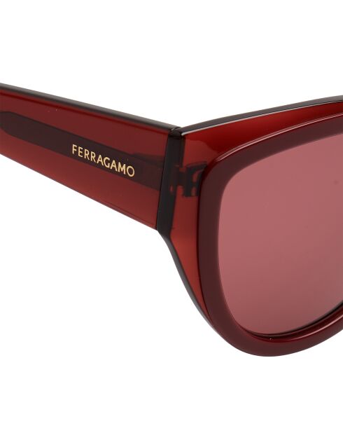 Lunettes de soleil Heloise œil de chat rouge bordeaux