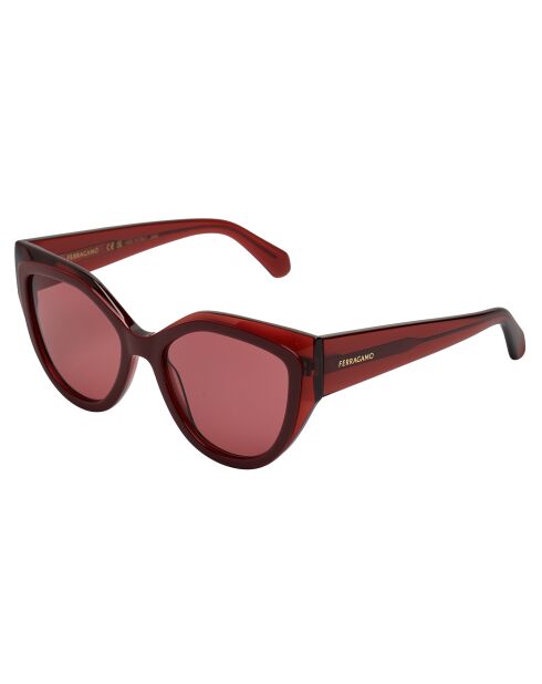 Lunettes de soleil Heloise œil de chat rouge bordeaux