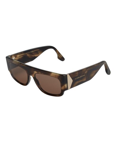 Lunettes de soleil rectangulaires dark havana