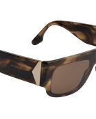 Lunettes de soleil rectangulaires dark havana