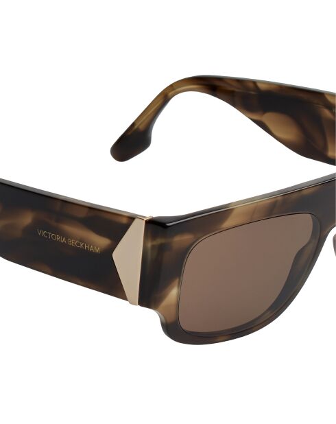 Lunettes de soleil rectangulaires dark havana