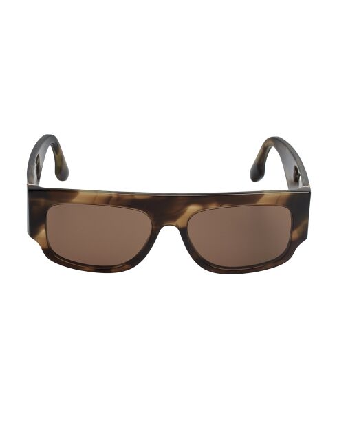Lunettes de soleil rectangulaires dark havana