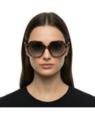 Geometrische Sonnenbrille Havana