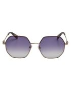 Lunettes de soleil Brigitte hexagonales brunes dorées foncé