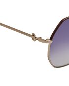 Lunettes de soleil Brigitte hexagonales brunes dorées foncé