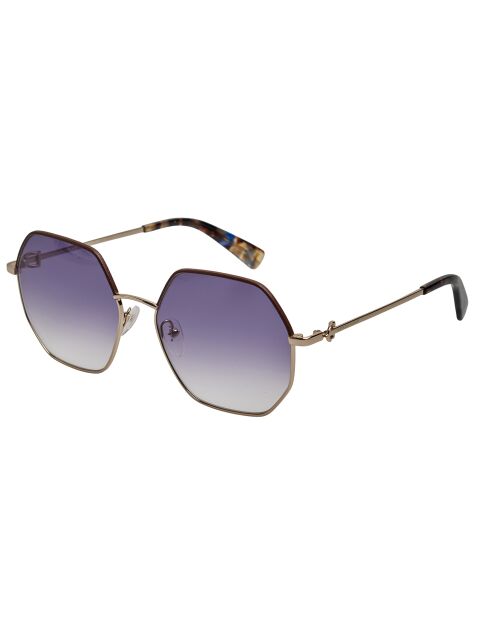 Lunettes de soleil Brigitte hexagonales brunes dorées foncé