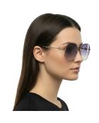 Lunettes de soleil Brigitte hexagonales brunes dorées foncé