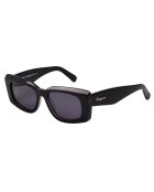 occhiali da sole rettangolari neri