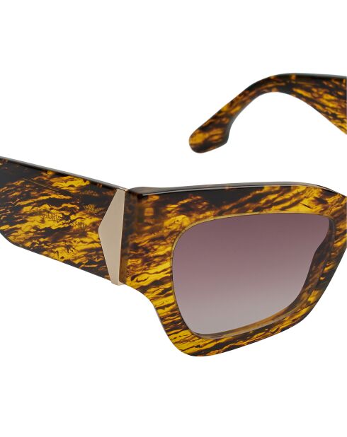 Lunettes de soleil géométriques jaunes-noires