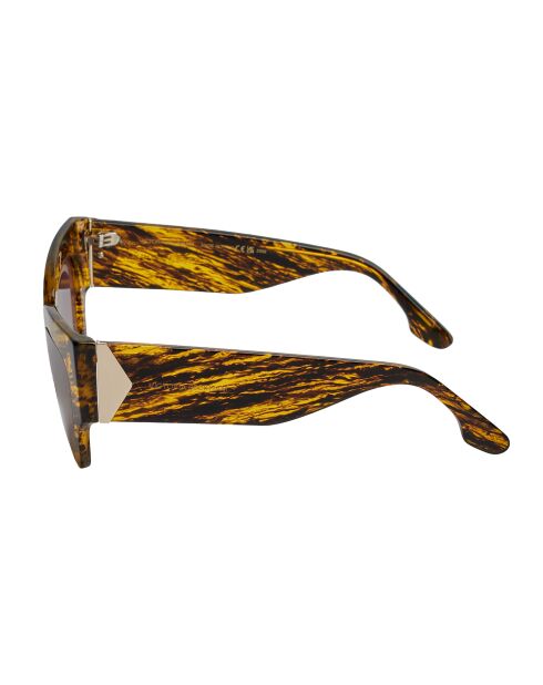 Lunettes de soleil géométriques jaunes-noires