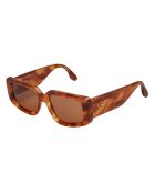 Lunettes de soleil rectangulaires havana brown