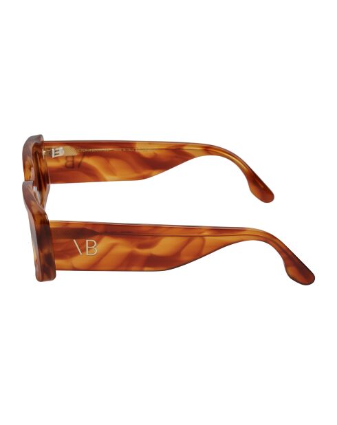 Lunettes de soleil rectangulaires havana brown