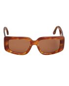 Lunettes de soleil rectangulaires havana brown