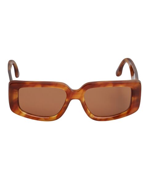 Lunettes de soleil rectangulaires havana brown