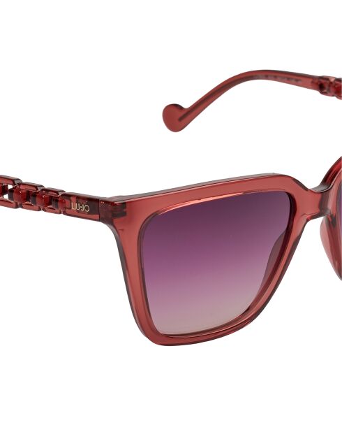 Lunettes de soleil carrées cristal de bordeaux