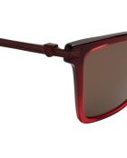 Lunettes de soleil carrées rouges bordeaux