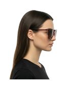 Lunettes de soleil carrées rouges bordeaux